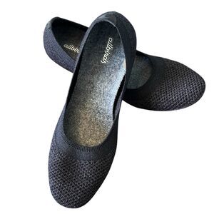 ALLBIRDS Womens 9.5 Black Knit Tree Breezers Ballet Flats Slip On Washable GUC